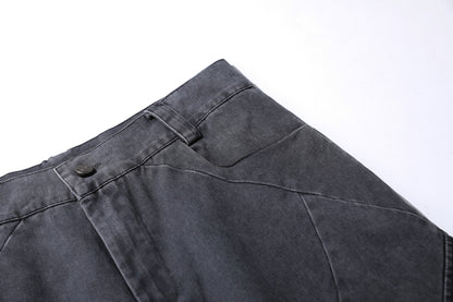 Retro Wide Leg Cargo Pants Washed Loose Fit Work Pants