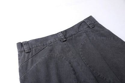Retro Wide Leg Cargo Pants Washed Loose Fit Work Pants