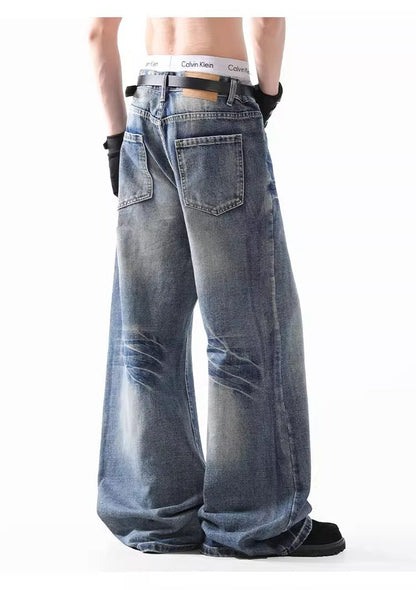 Smart Casual Flared Jeans Retro Lightning Wash Denim