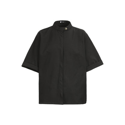 Solid Clean Fit Stand Collar Shirt
