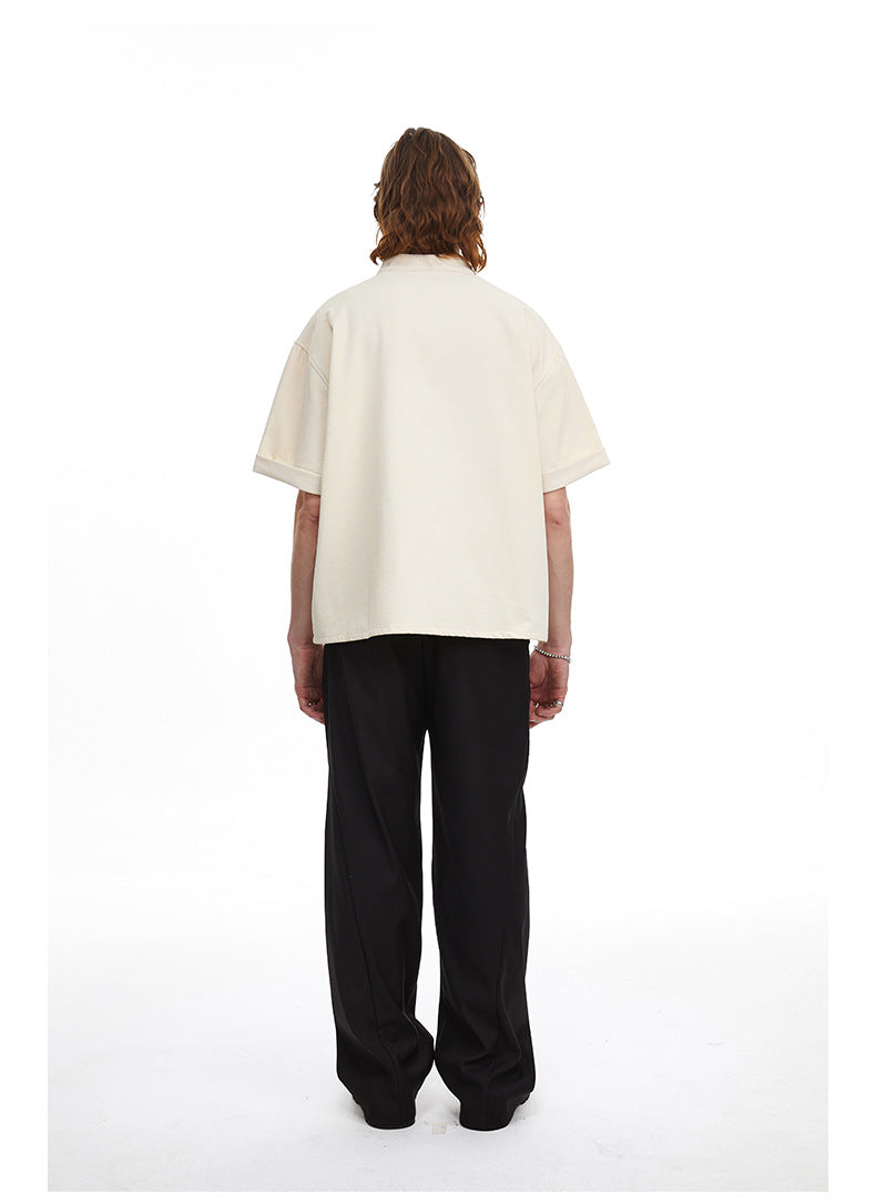 Solid Clean Fit Stand Collar Shirt