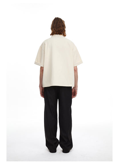 Solid Clean Fit Stand Collar Shirt