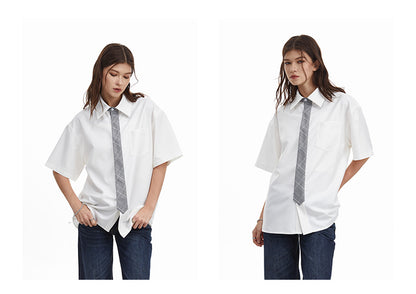 Streetwear Loose Fit Tie Shirt