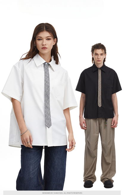 Streetwear Loose Fit Tie Shirt