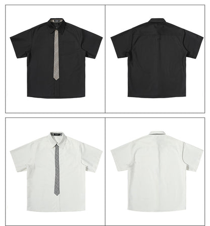 Streetwear Loose Fit Tie Shirt