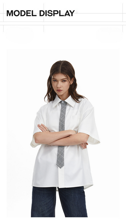 Streetwear Loose Fit Tie Shirt