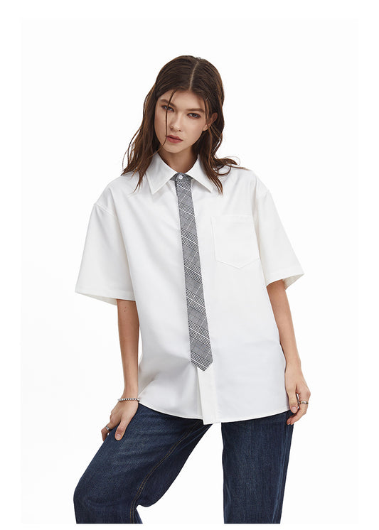 Streetwear Loose Fit Tie Shirt