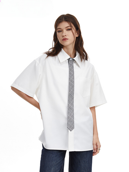 Streetwear Loose Fit Tie Shirt