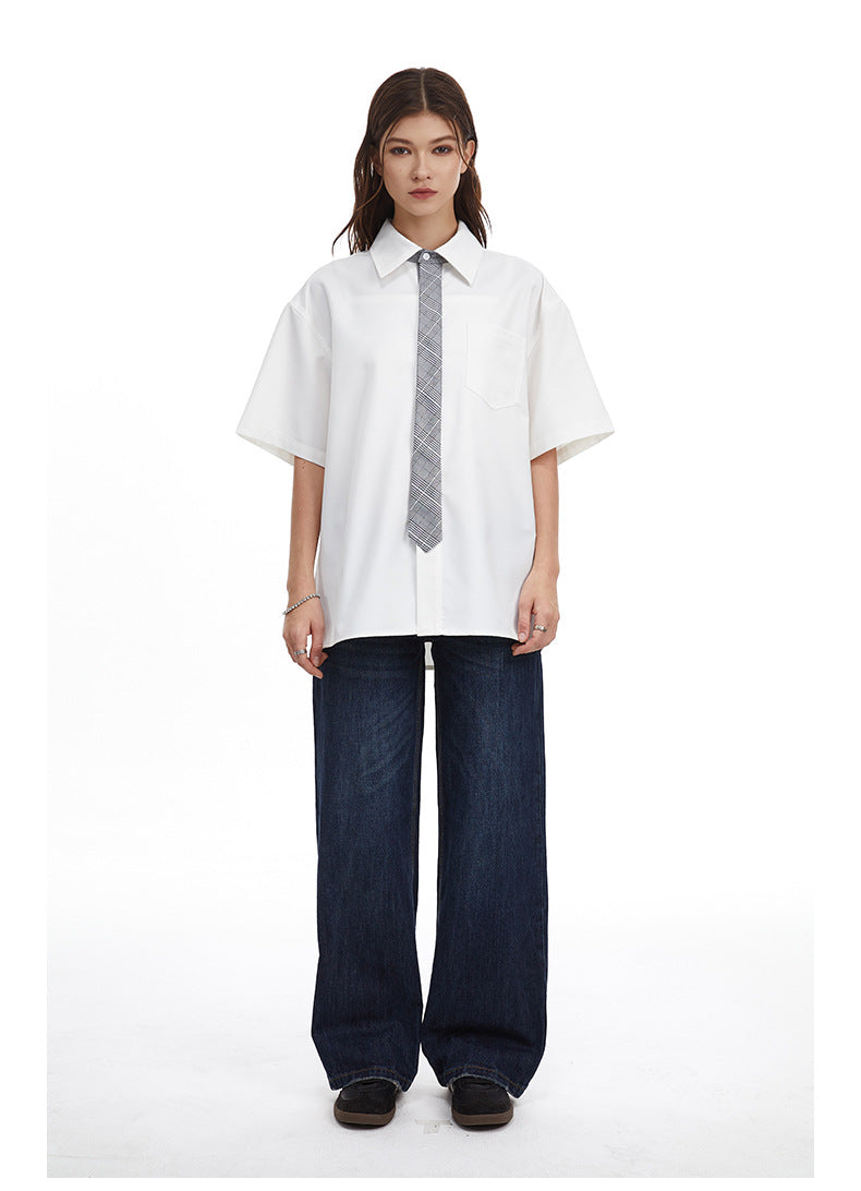 Streetwear Loose Fit Tie Shirt