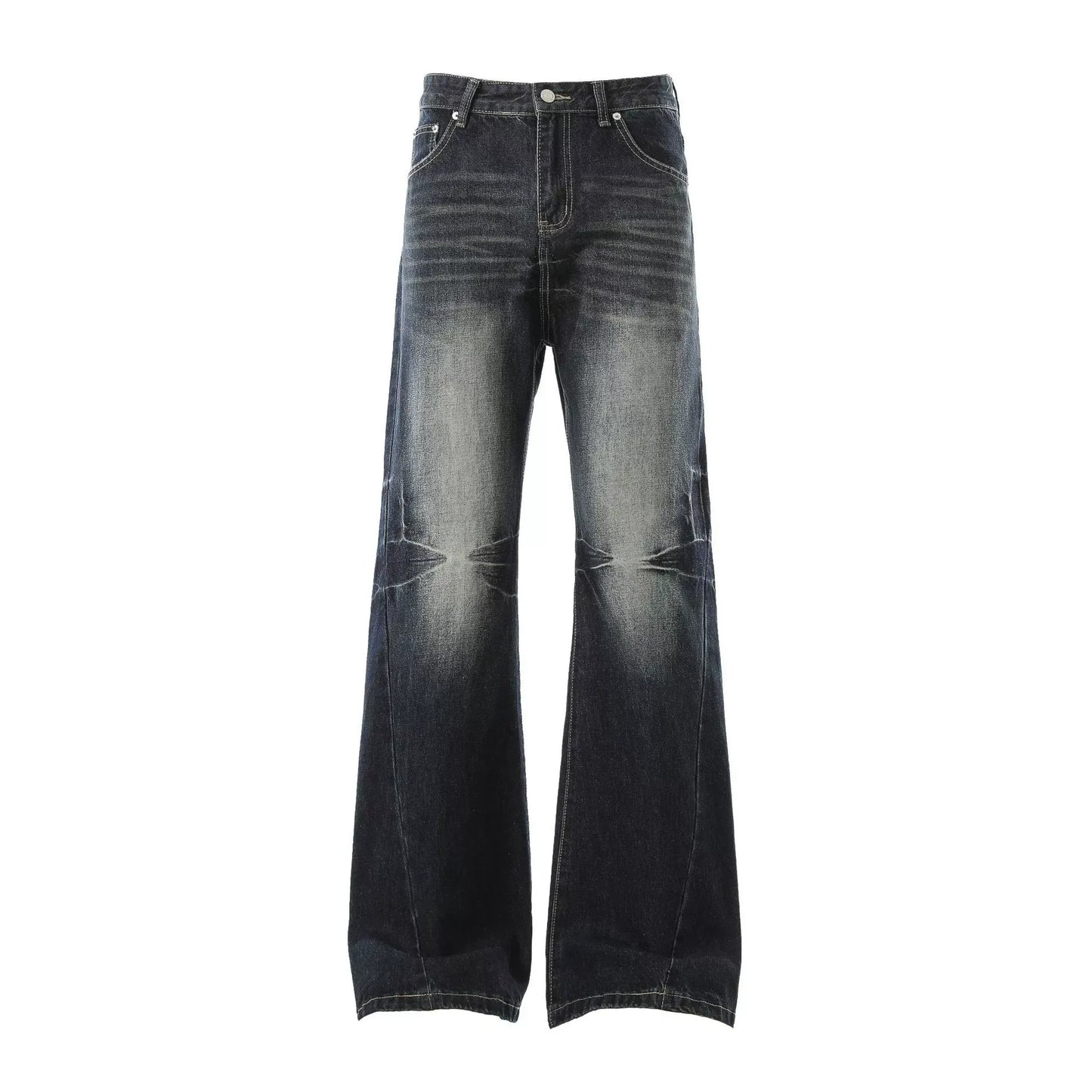 Vintage Wash Structured Flare Jeans