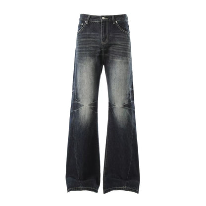 Vintage Wash Structured Flare Jeans