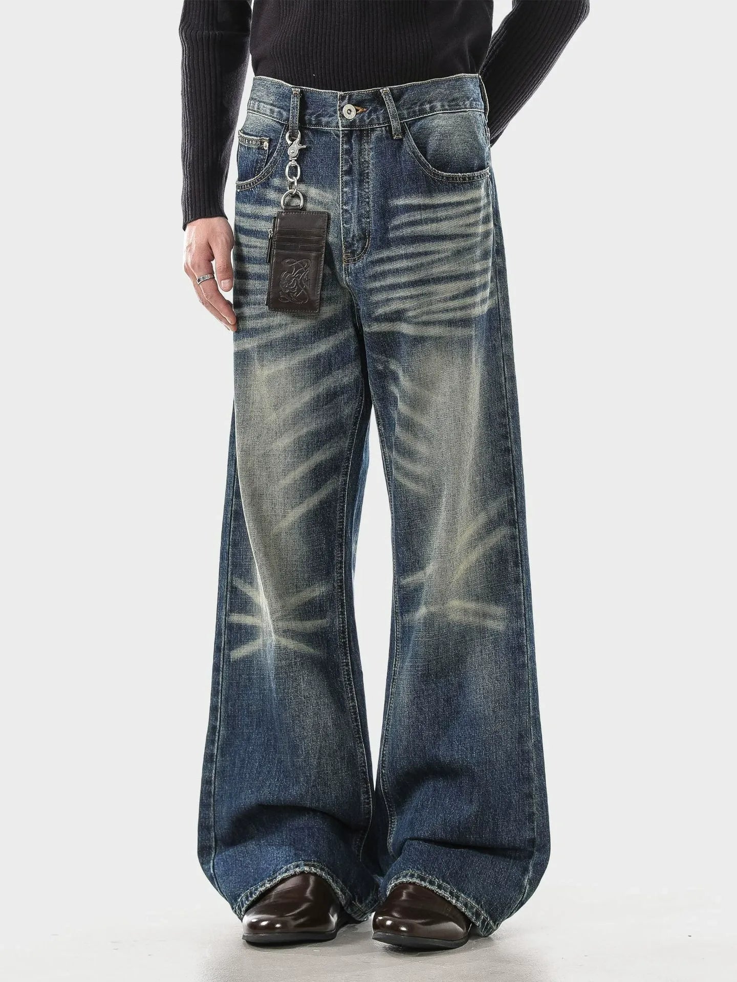 Y2K Grunge Bootcut Denim Jeans Cat Whisker