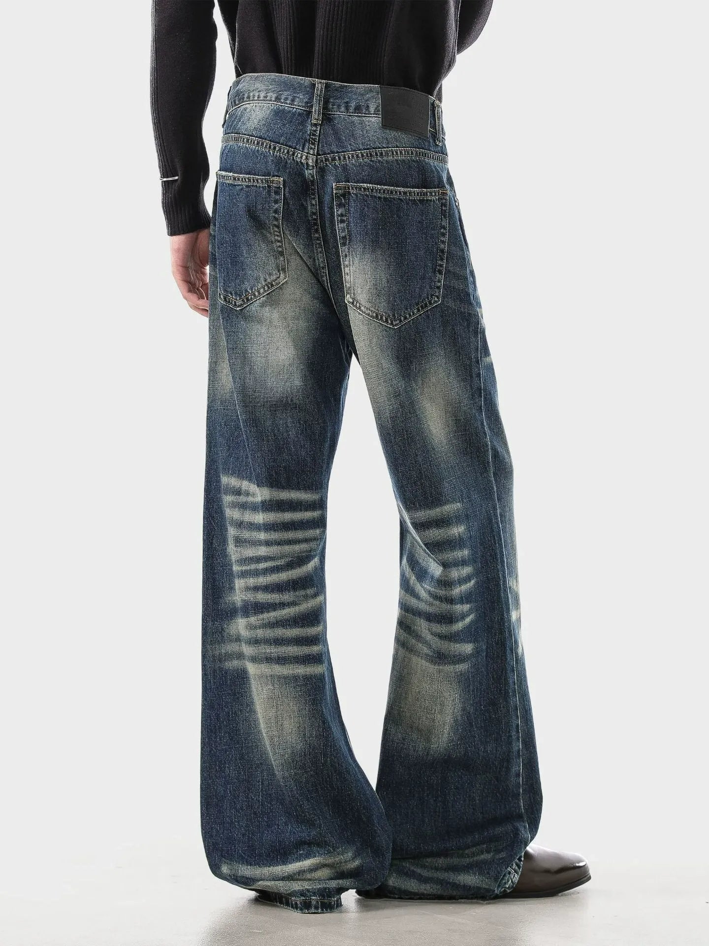 Y2K Grunge Bootcut Denim Jeans Cat Whisker