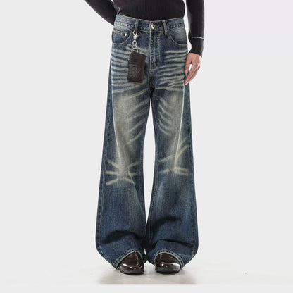 Y2K Grunge Bootcut Denim Jeans Cat Whisker